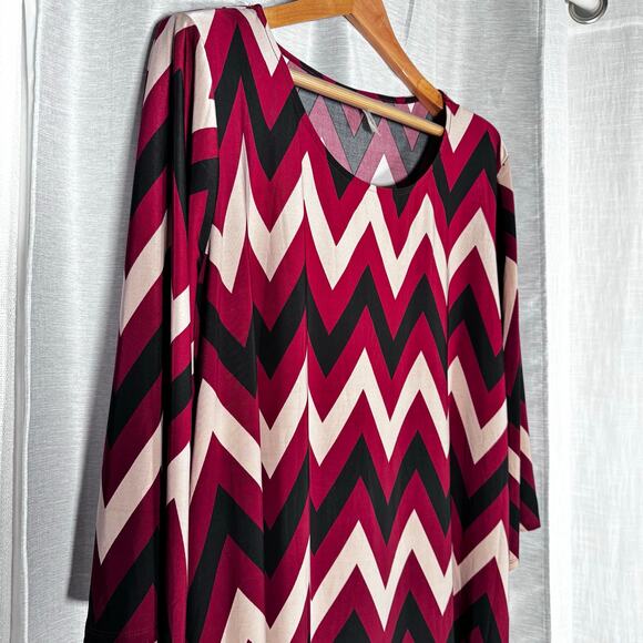 Tacera Chevron Dress Size 3X Geometric Modern Career Bold - Picture 3 of 8